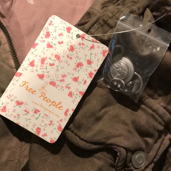 Free People Cotton Twill Military Jacket Small - Picture 7 of 7